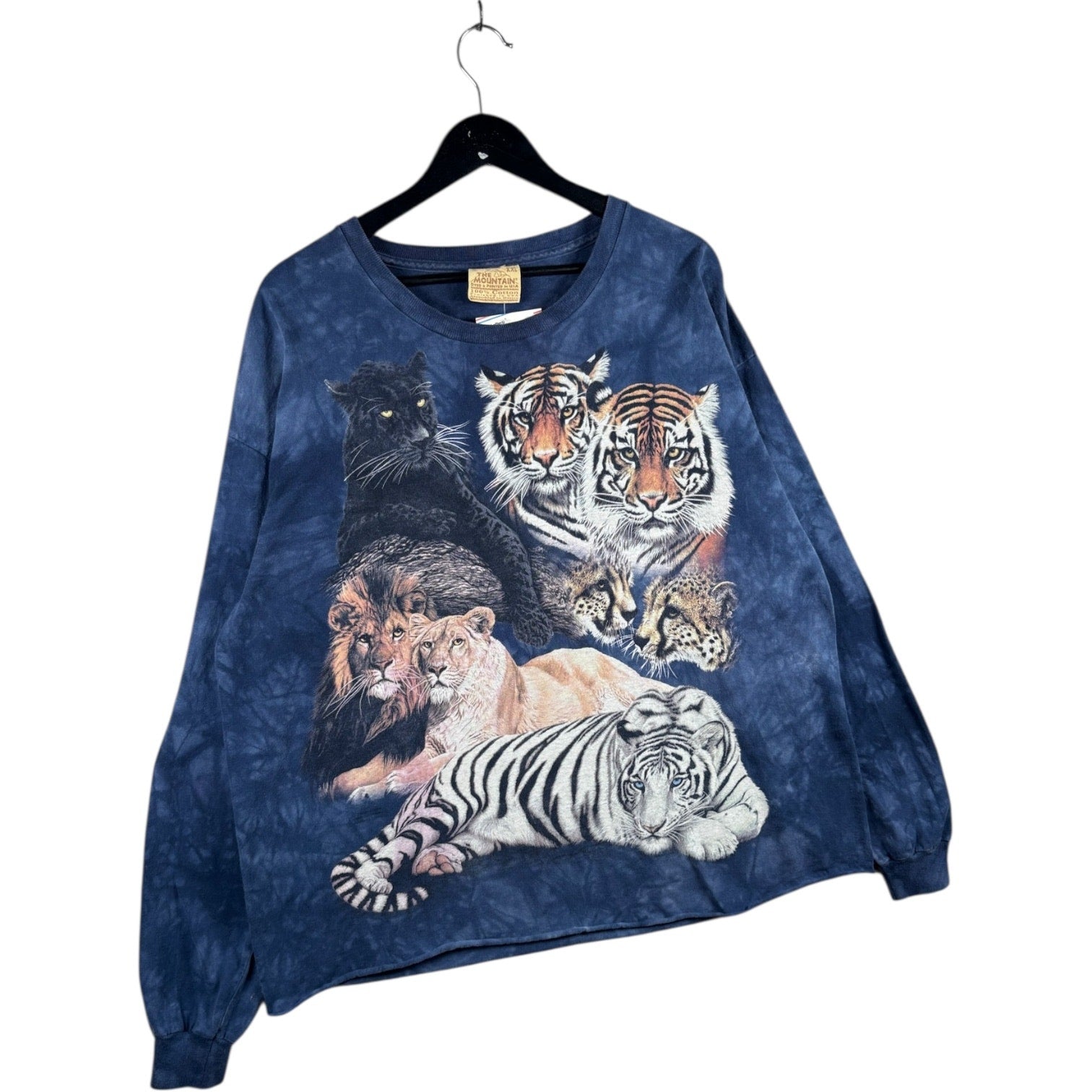 Vintage Tie Dye Wild Animals Print Long Sleeve