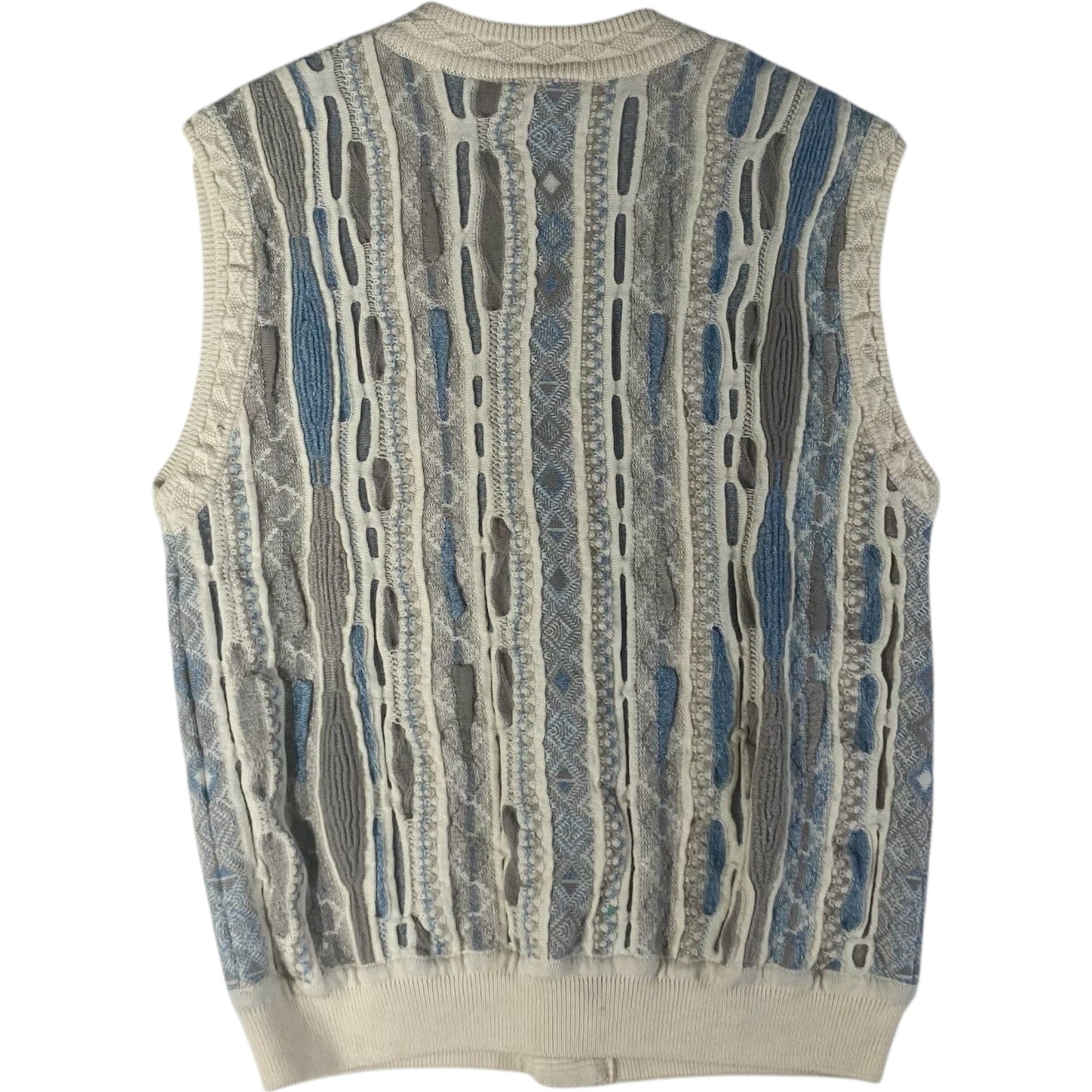 Vintage Coogi 3D Patterned Button Wool Sweater Vest