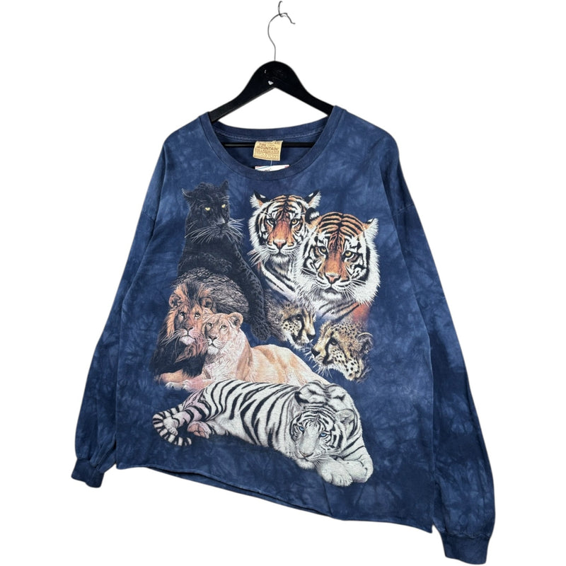 Vintage Tie Dye Wild Animals Print Long Sleeve