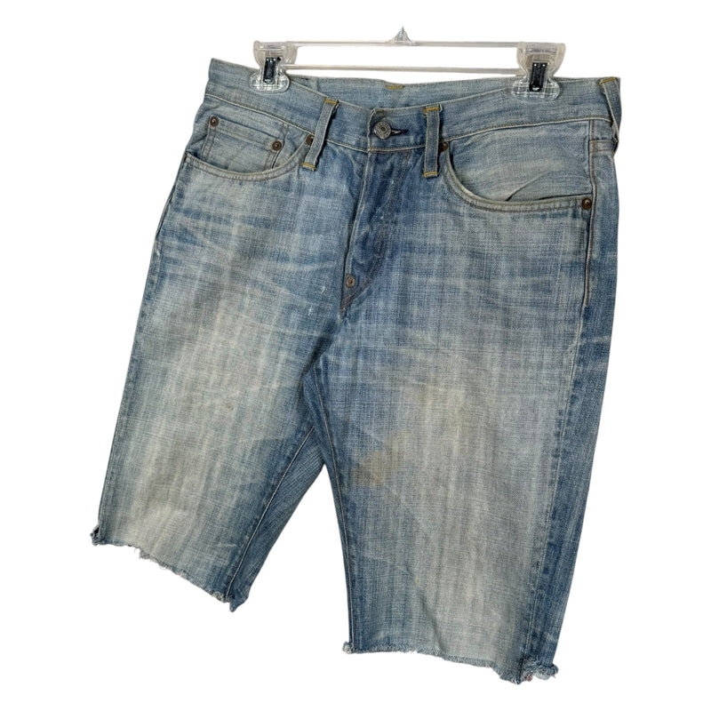 Vintage Evisu Distressed Raw Hem Denim Shorts 32