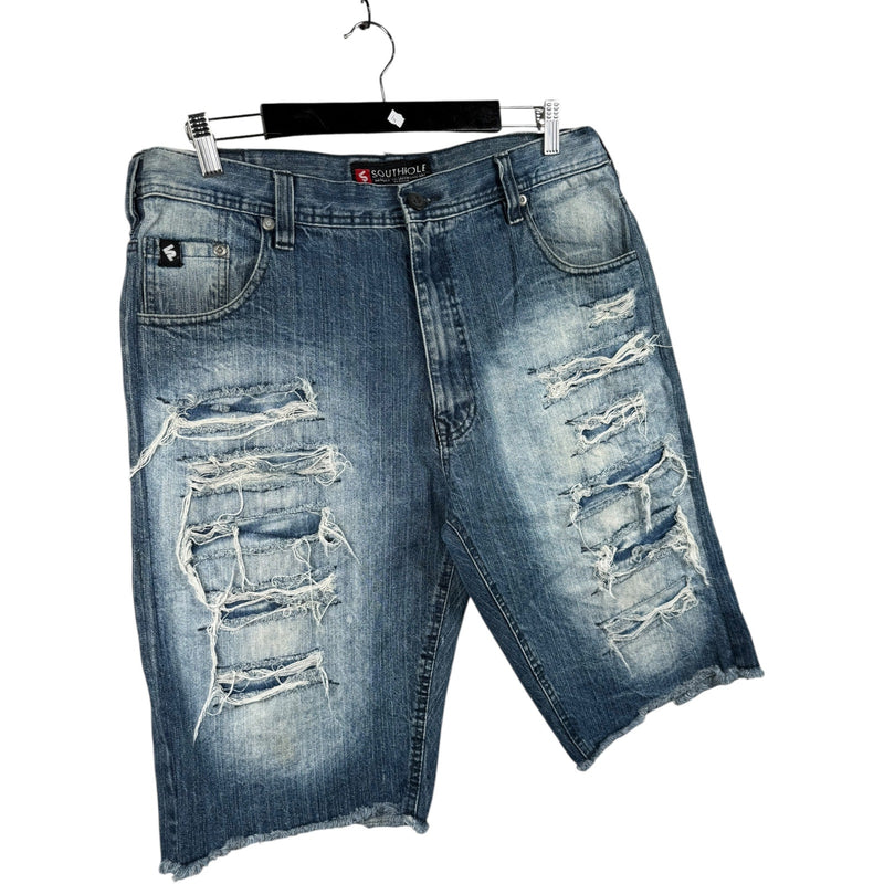 Vintage South Pole Utility Ripped Denim Shorts 40