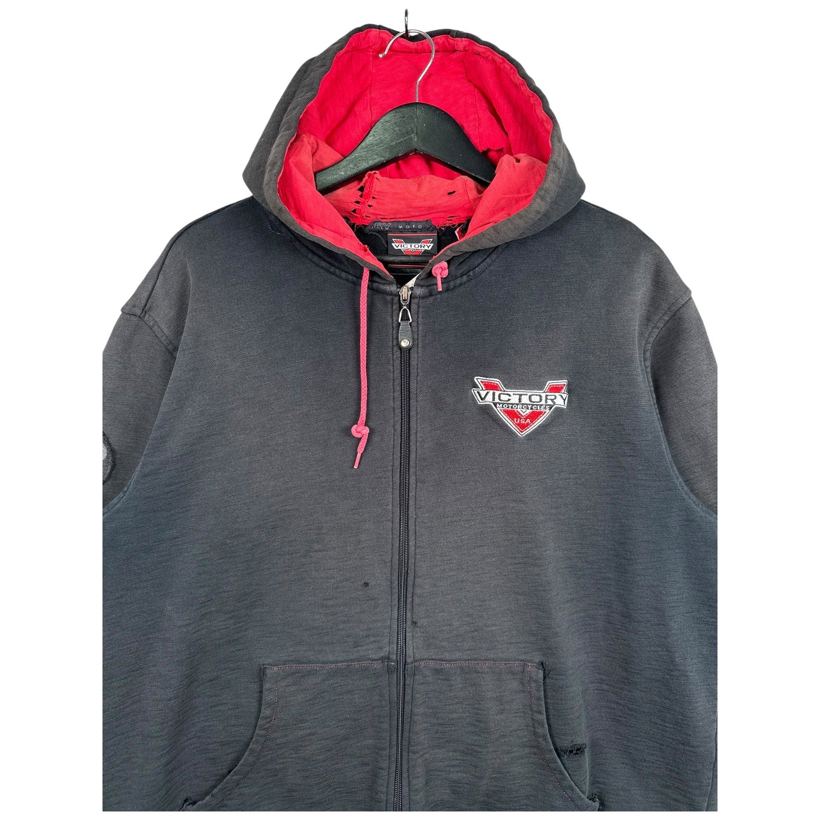 Vintage Victory Motorcycles USA Full Zip Hoodie