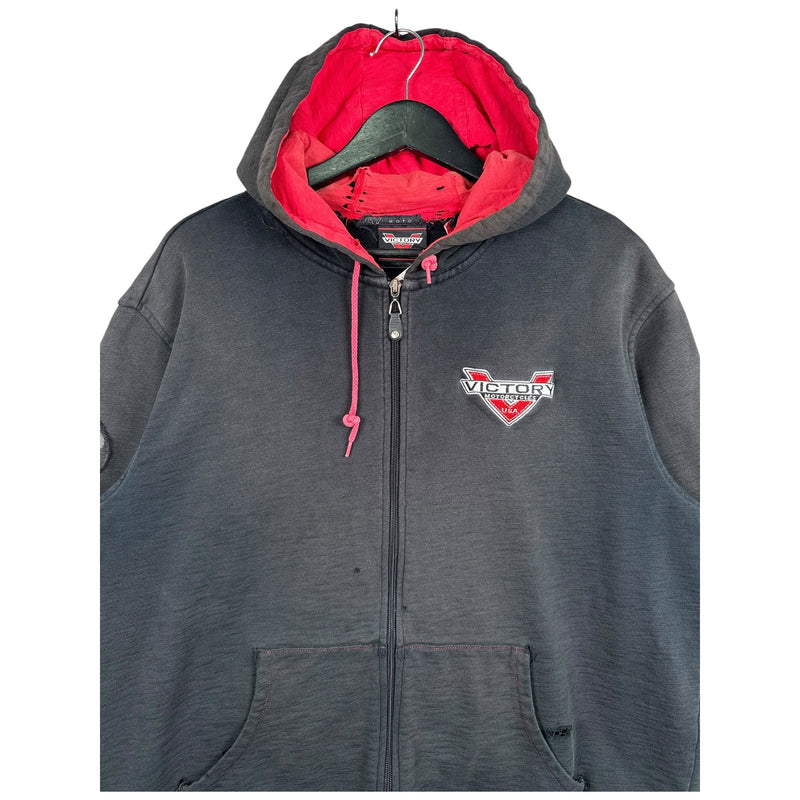Vintage Victory Motorcycles USA Full Zip Hoodie