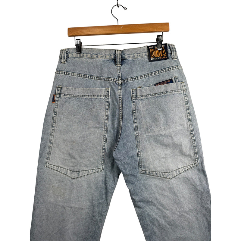 Vintage Denma Straight Leg Light Wash Denim Jeans 34x31.5
