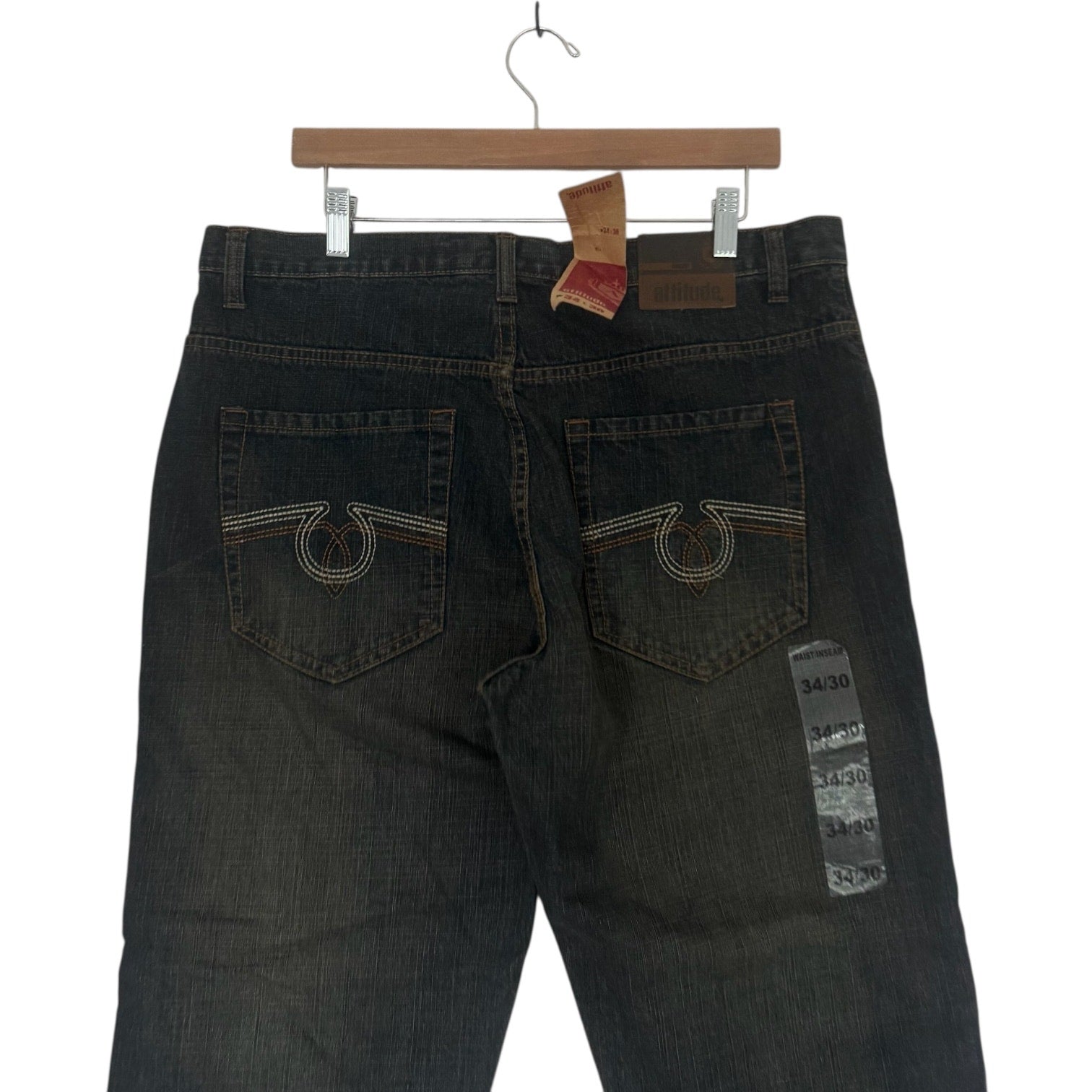 Vintage NTW Attitude Straight Leg Denim Jeans 34x30
