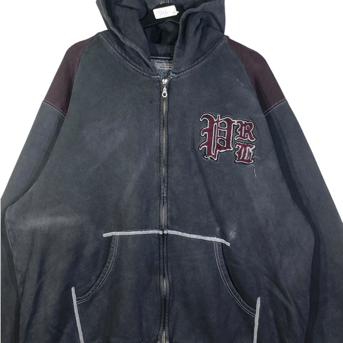 Vintage Polo Ralph Lauren Gothic Logo Full Zip Hoodie