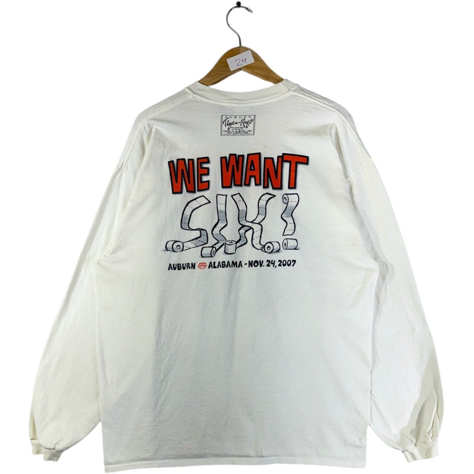 Vintage Auburn Tigers Five Rolls for the Tide Graphic Long Sleeve T-Shirt