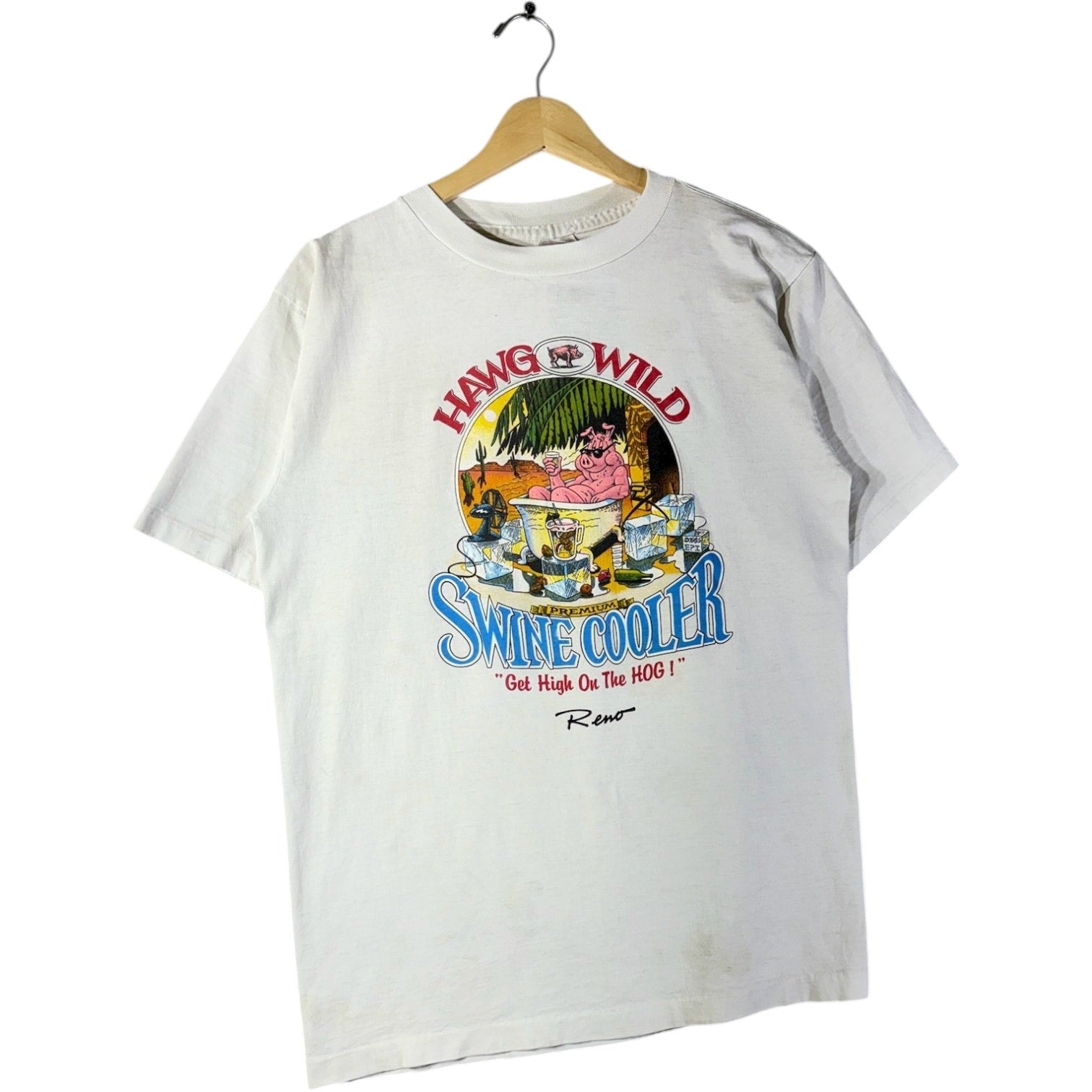 Vintage Hang and Wild Hog Funny Graphic T-Shirt