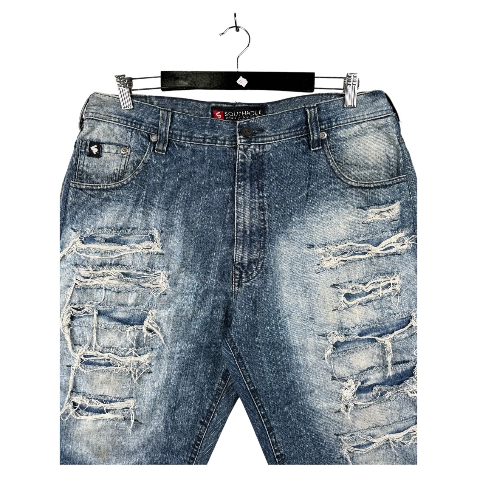 Vintage South Pole Utility Ripped Denim Shorts 40