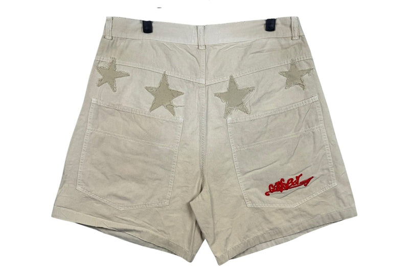 Vintage Embroidered Gangboy Patchwork Denim Shorts 37