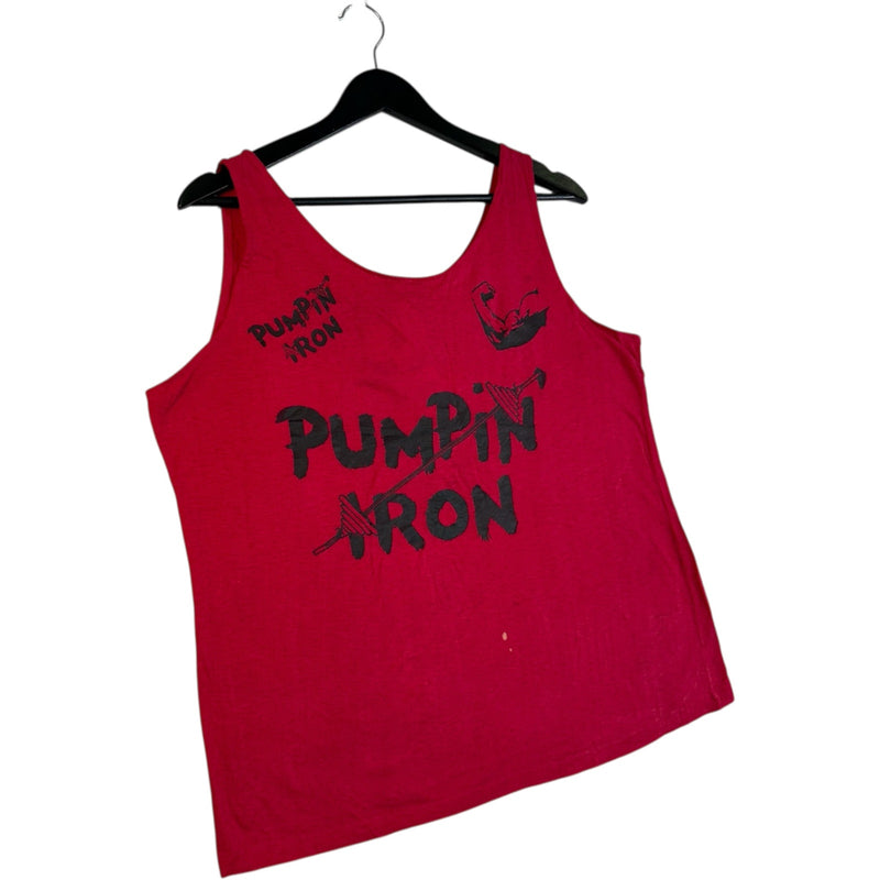 Vintage Pumpin Iron Spellout Tank Top