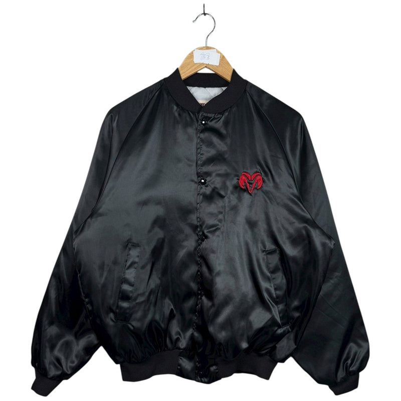 Vintage Dodge Ram Black Satin Bomber Jacket