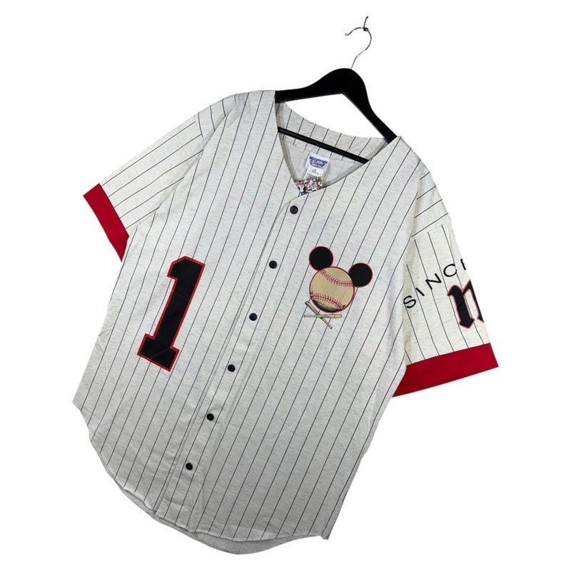 Vintage Disney Mickey Mouse 1 Striped Jersey Shirt NWT