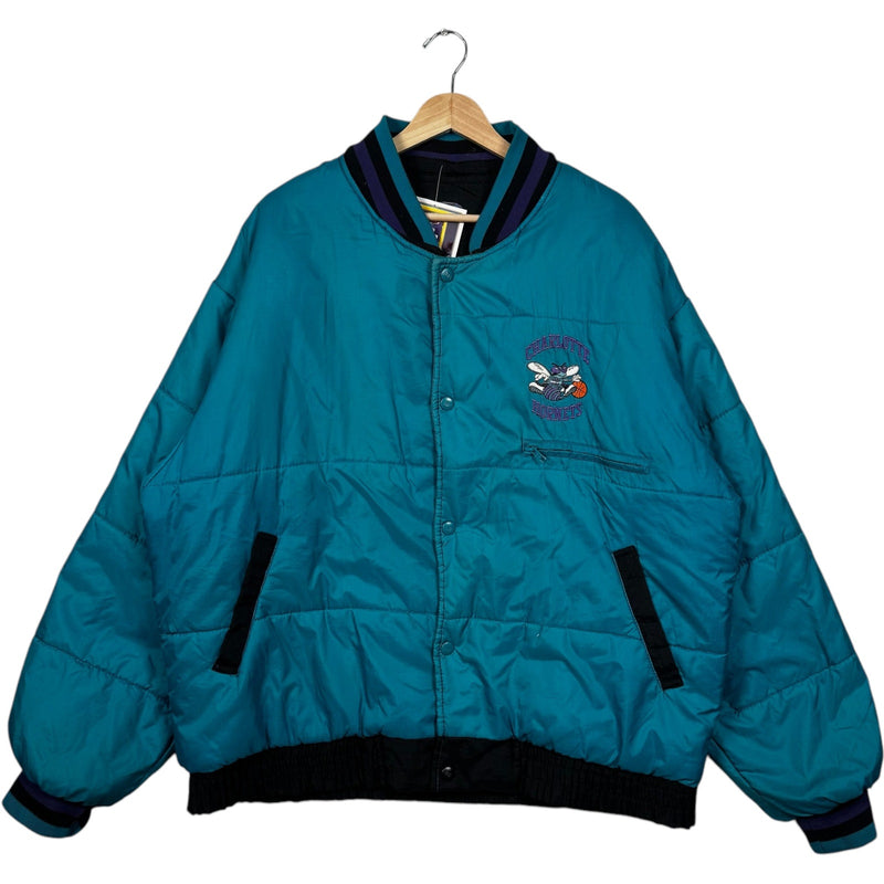 Vintage Pro Player Charlotte Hornets Reversible Puffer Jacket
