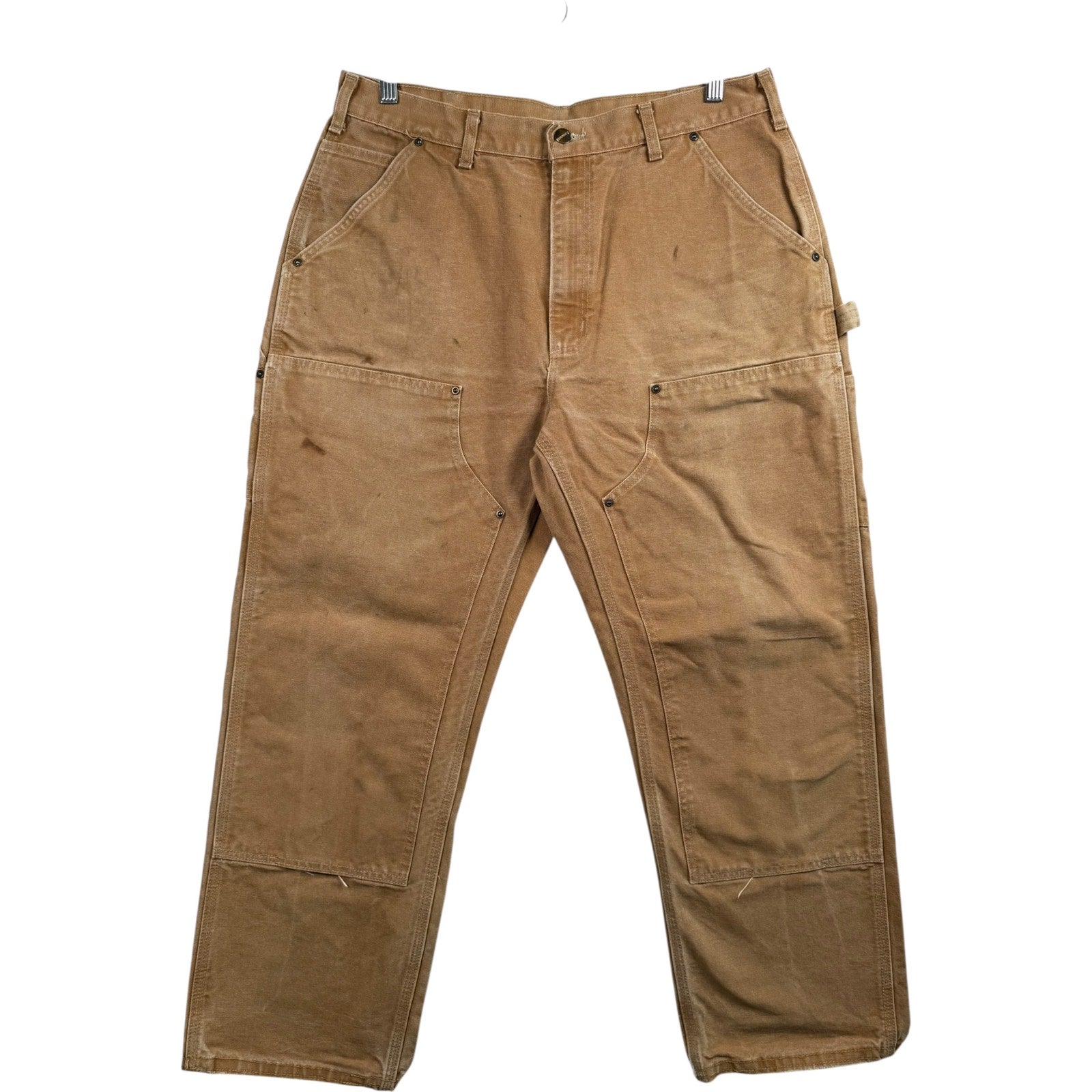 Vintage Carhartt Iconic Firm Duck Double Front Dungaree Work Pants 36x32