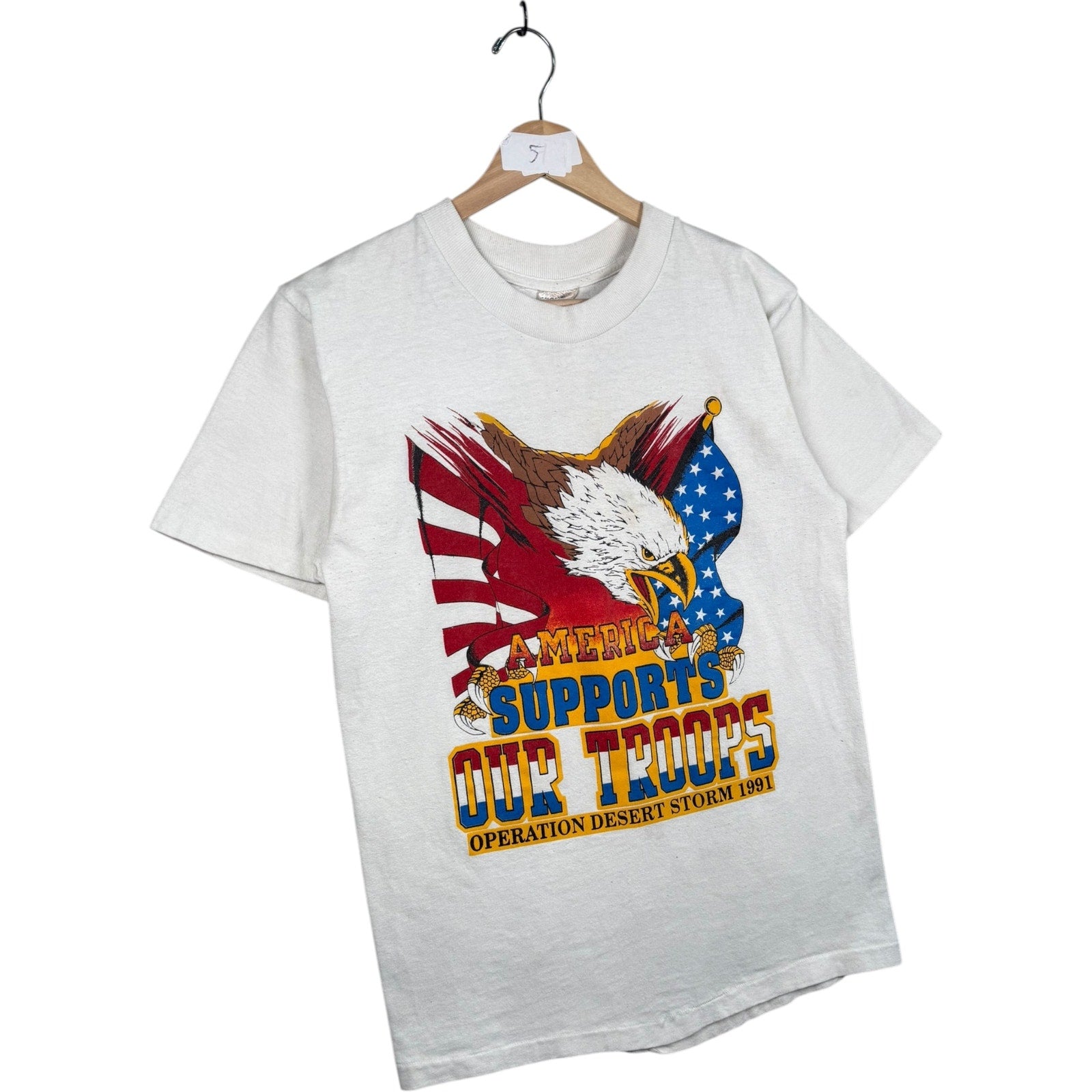 Vintage America Supports Our Troops Eagle T-Shirt