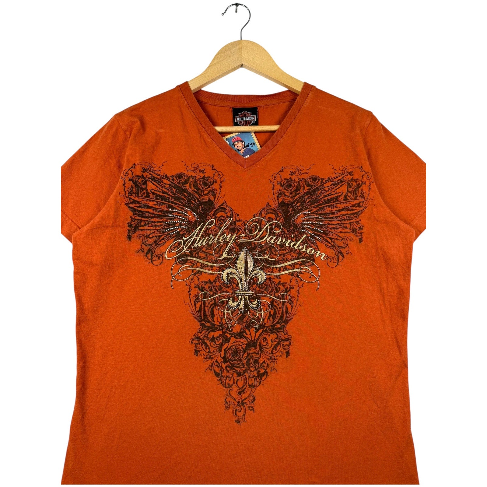 Vintage Harley Davidson Rose Vine Studded Short Sleeve Tee
