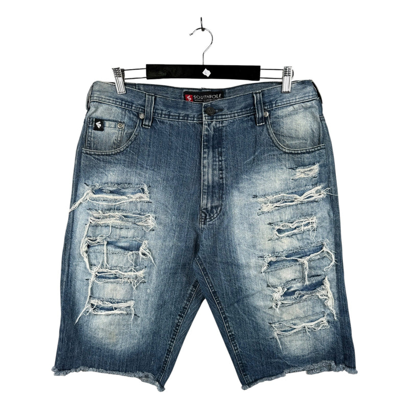 Vintage South Pole Utility Ripped Denim Shorts 40