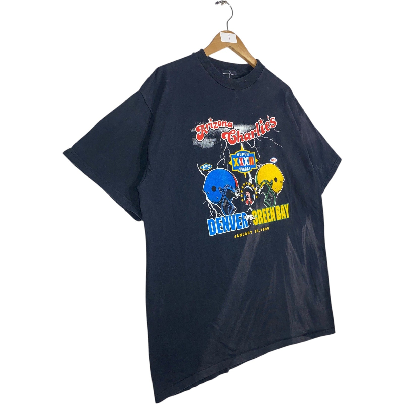 Vintage Denver Vs. Green Bay NFL T-Shirt 1998