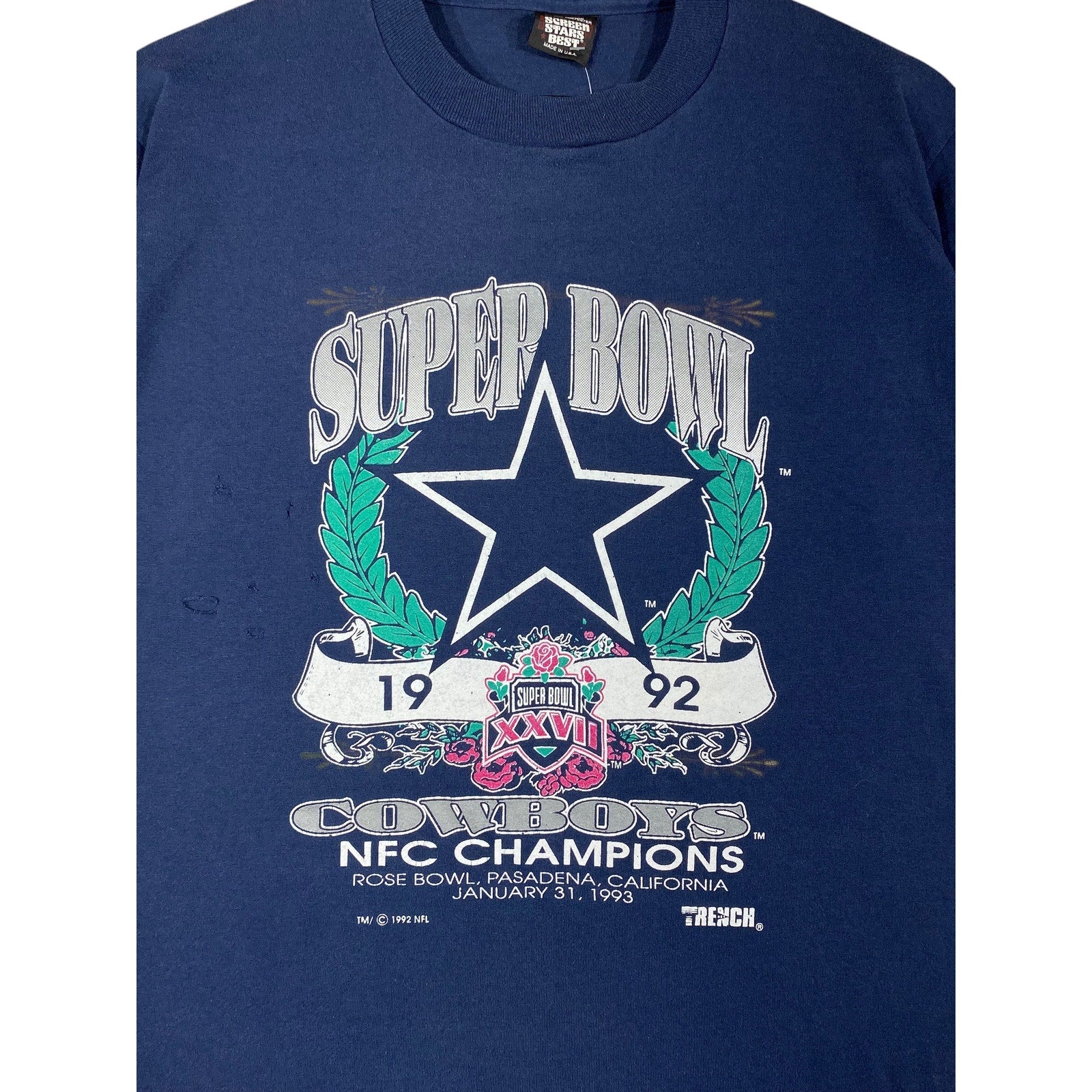 Vintage Super Bowl XXVII Cowboys NFL T-Shirt 1993