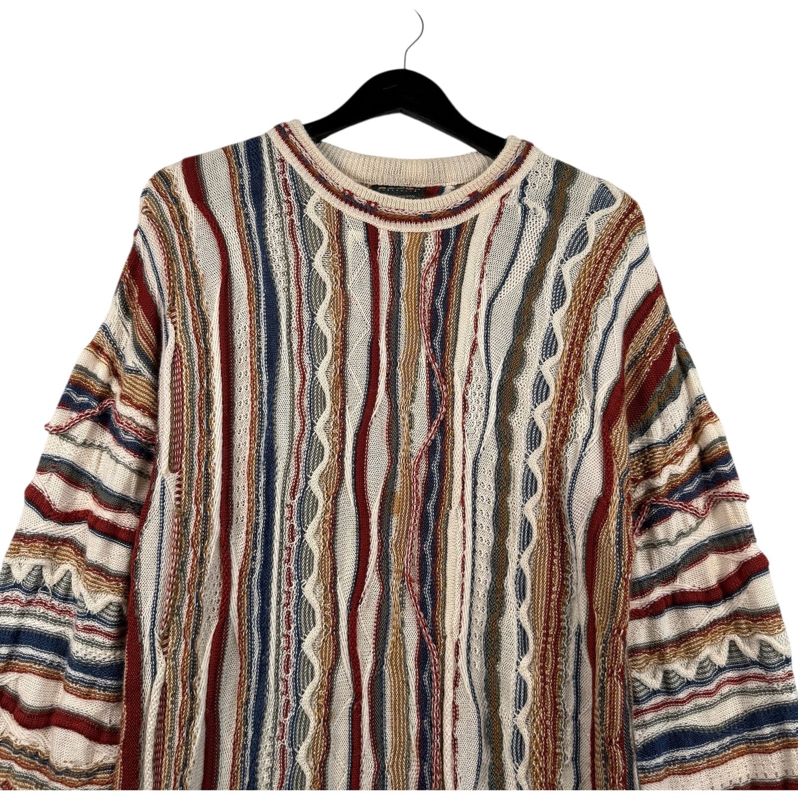 Vintage Coogi 3D Knit Striped Textured Sweater