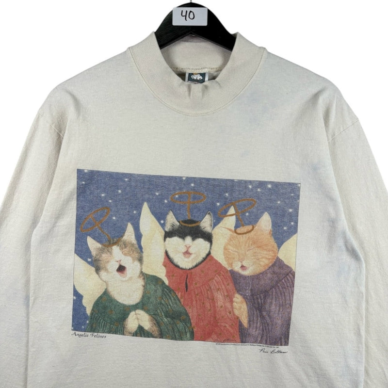 Vintage Angel Cats Graphic Long Sleeve