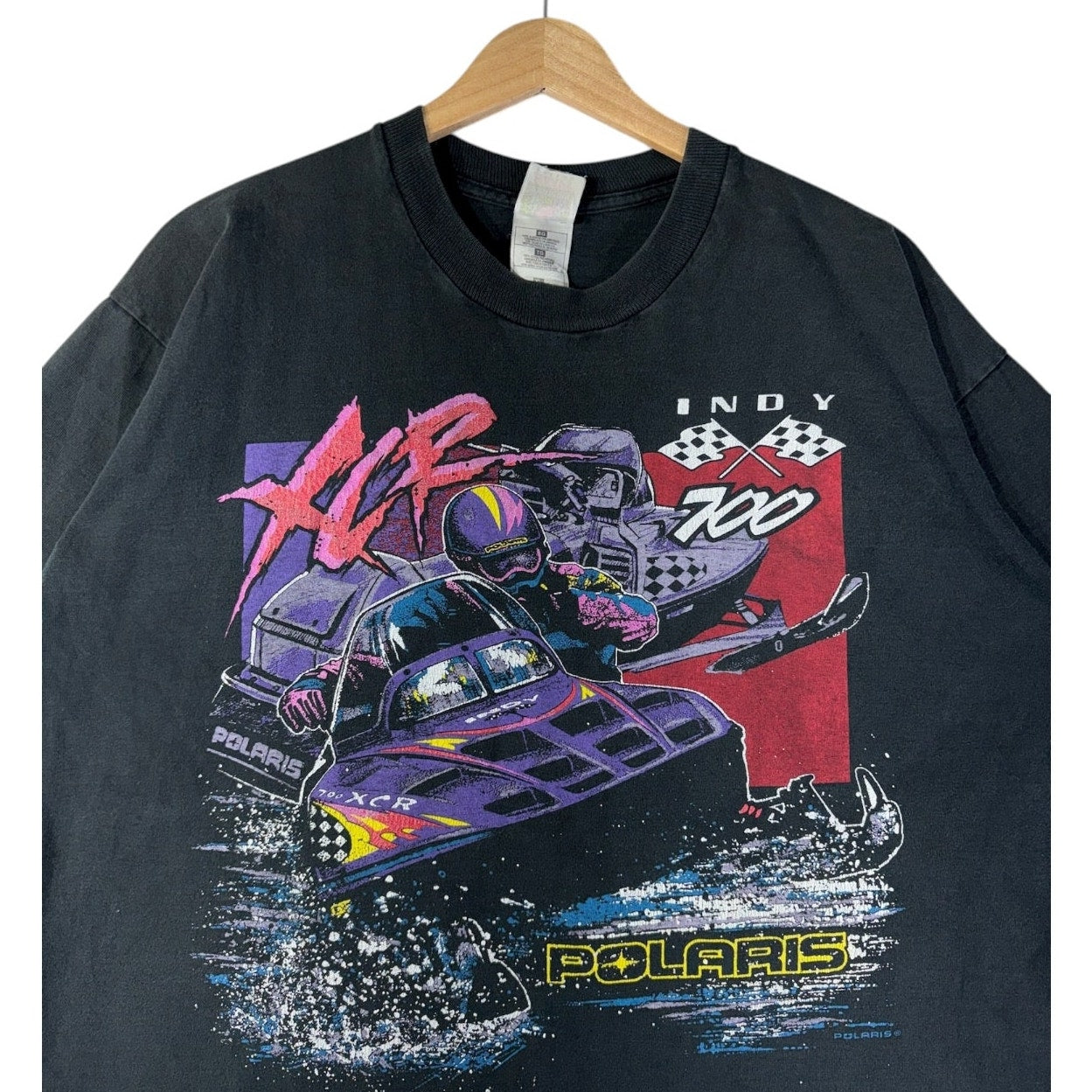 Vintage Polaris Indy Snowmobile Racing Graphic T-Shirt