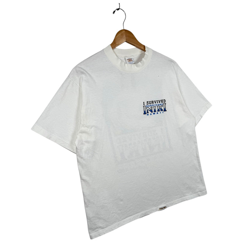 Vintage I Survived Hurricane Iniki Hawaii T-Shirt 1992