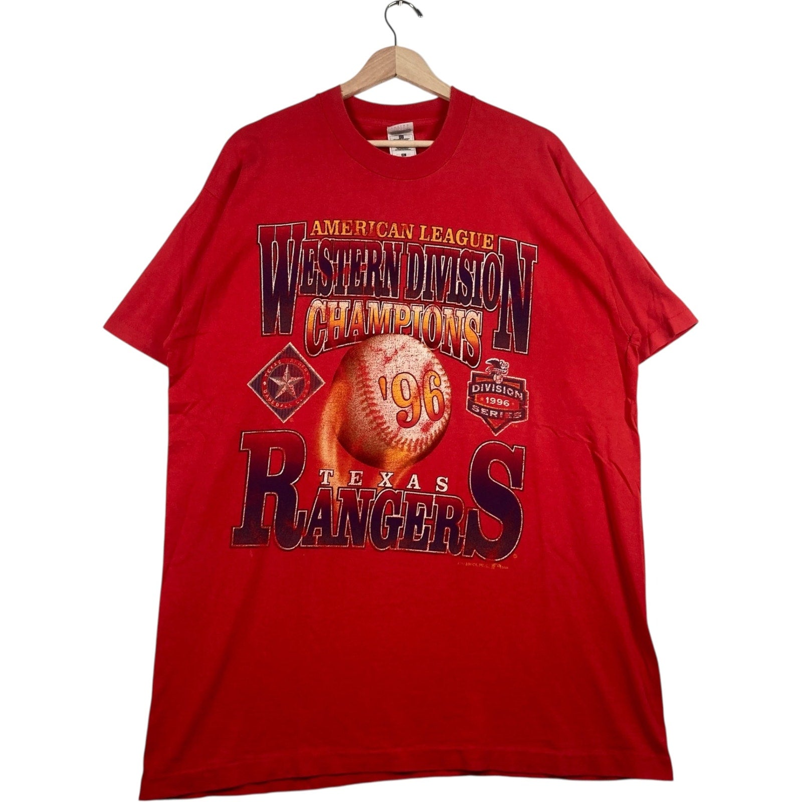Vintage Texas Rangers Western Division Champions Tee 1996