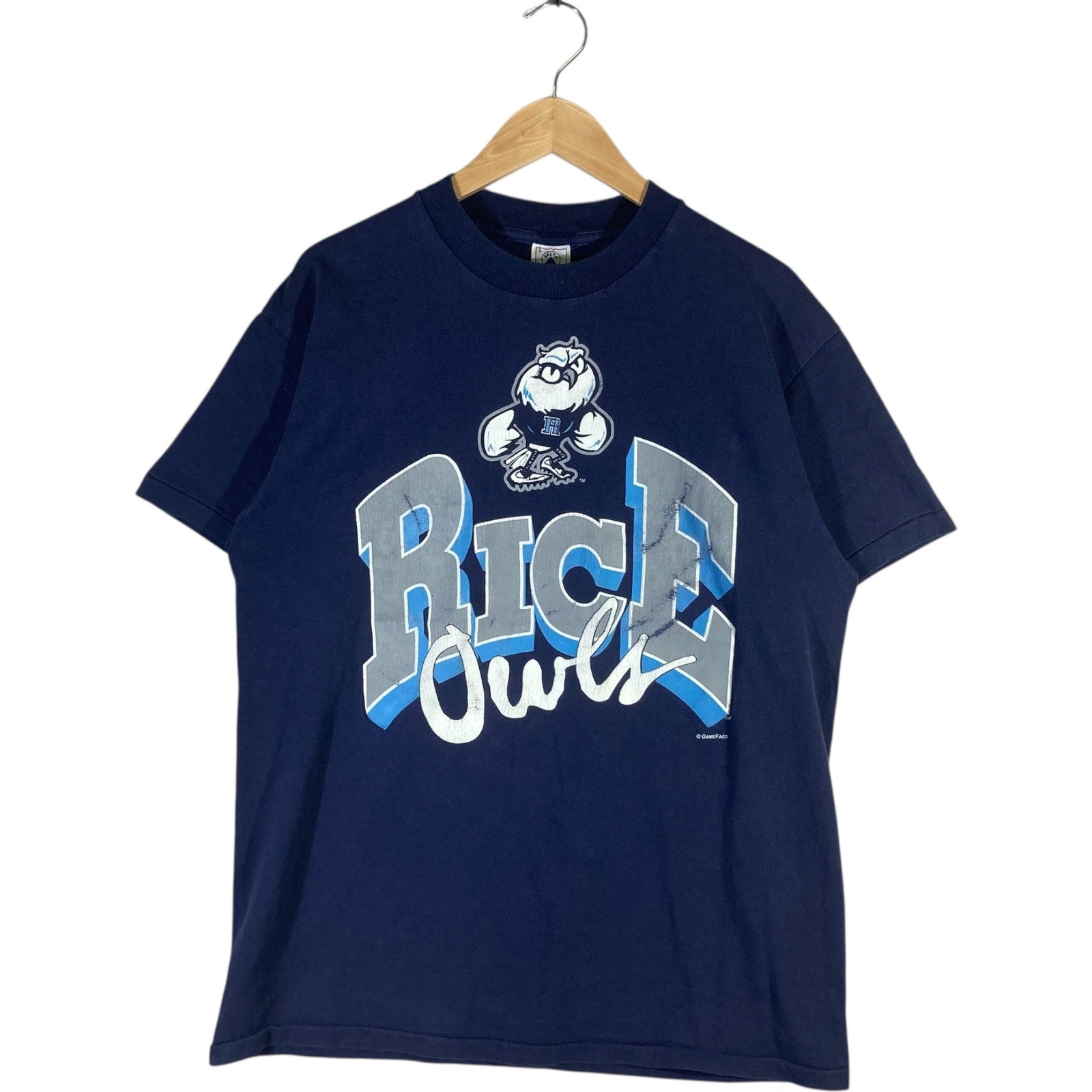 Vintage Rice University Owl Chest Spellout Tee