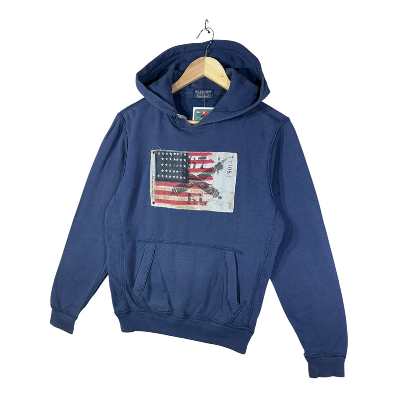 Vintage Polo Jeans Ralph Lauren Distressed Flag Hoodie