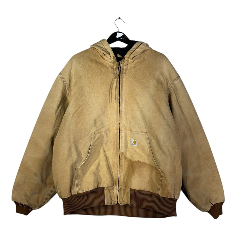 Vintage Carhartt Distressed Hooded Full Zip Workwear Jacket