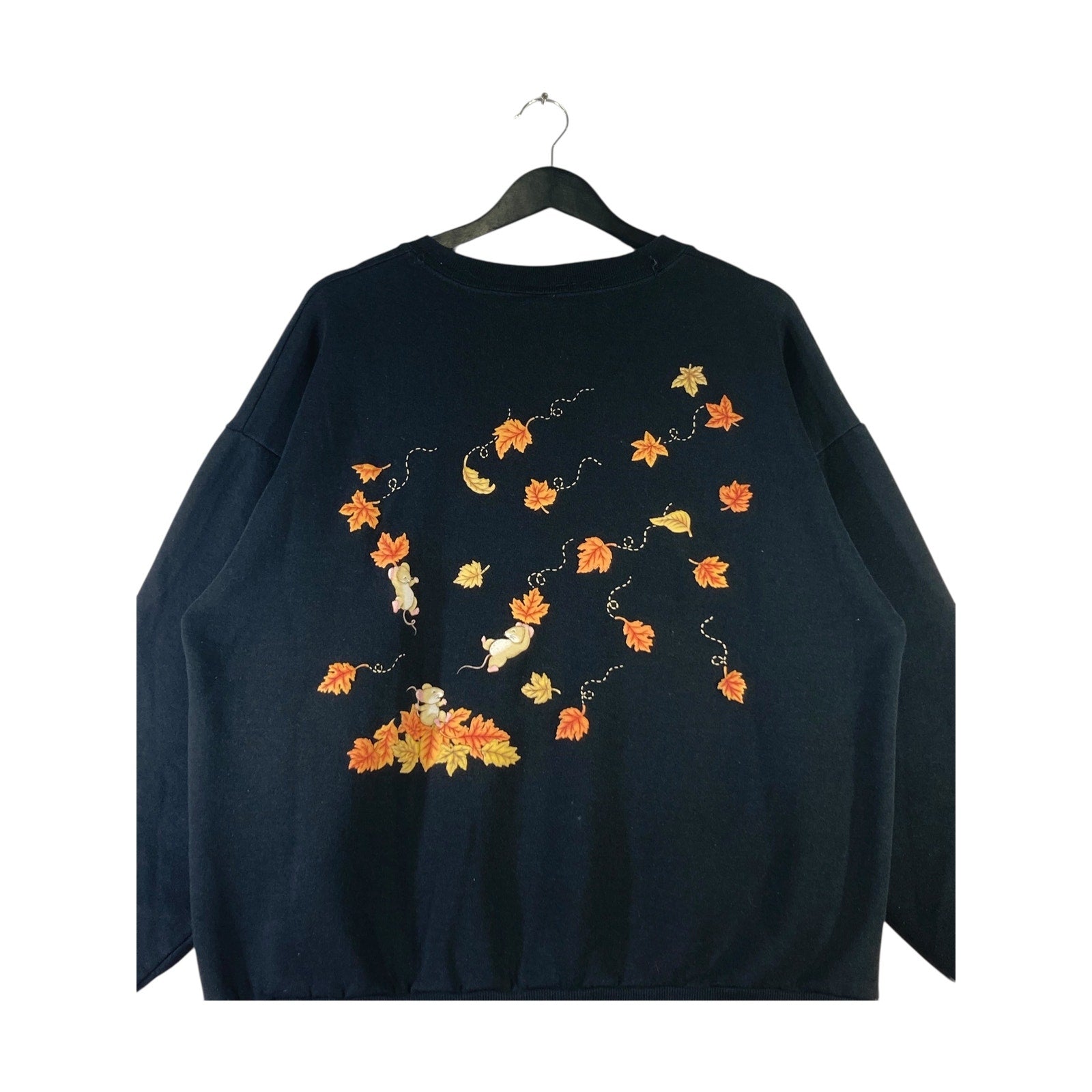 Vintage Women's Autumn Fall Leaves Crewneck
