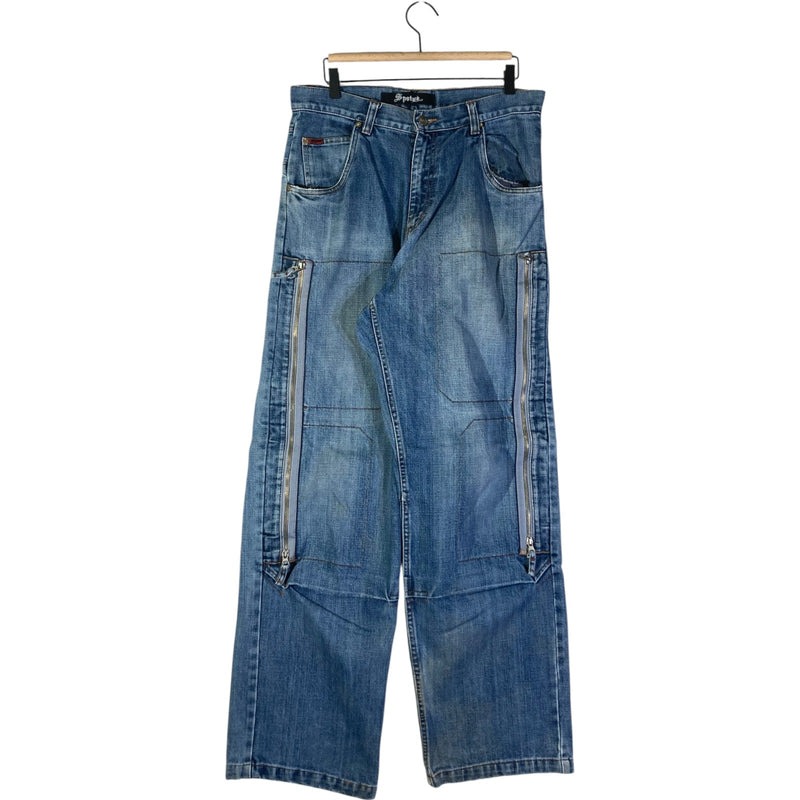 Vintage Spot Straight Leg Utility Denim Jeans Medium
