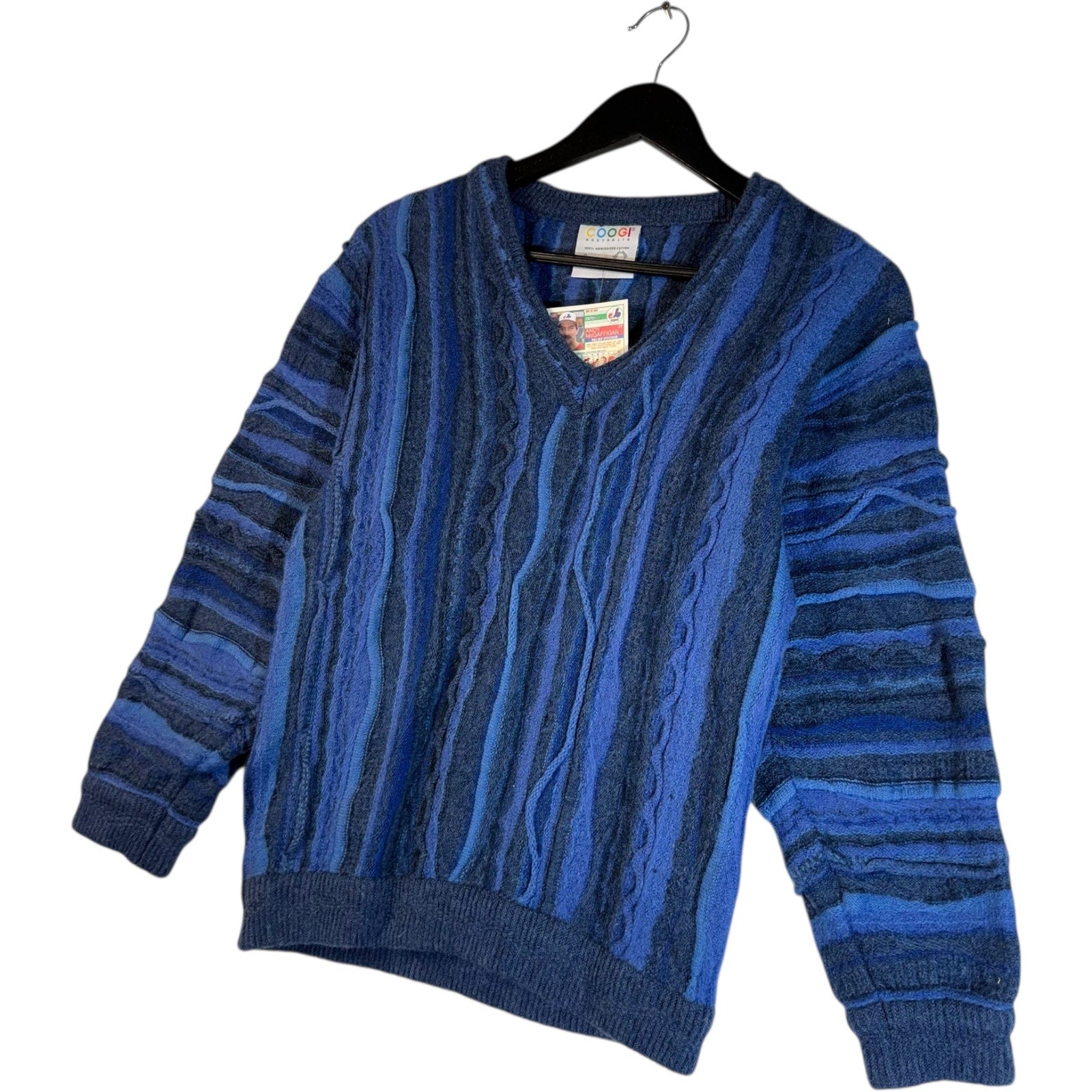 Vintage COOGI 3D Knit V-Neck Sweater