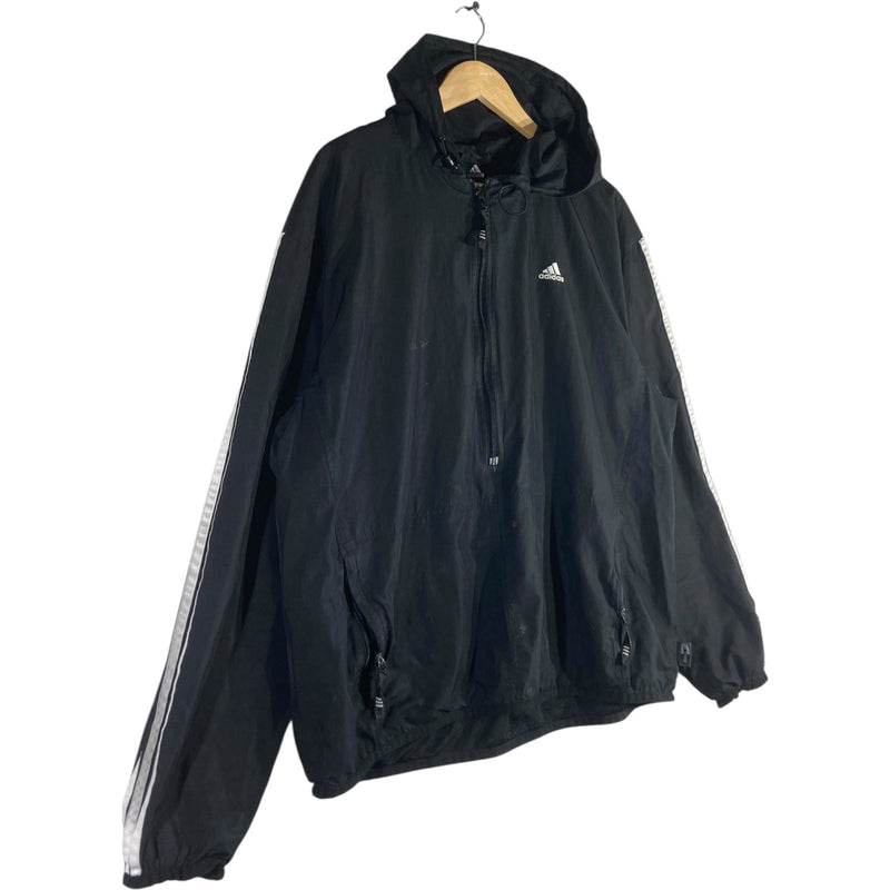 Vintage Adidas 3-Stripes 1/2 Zip Hooded Windbreaker