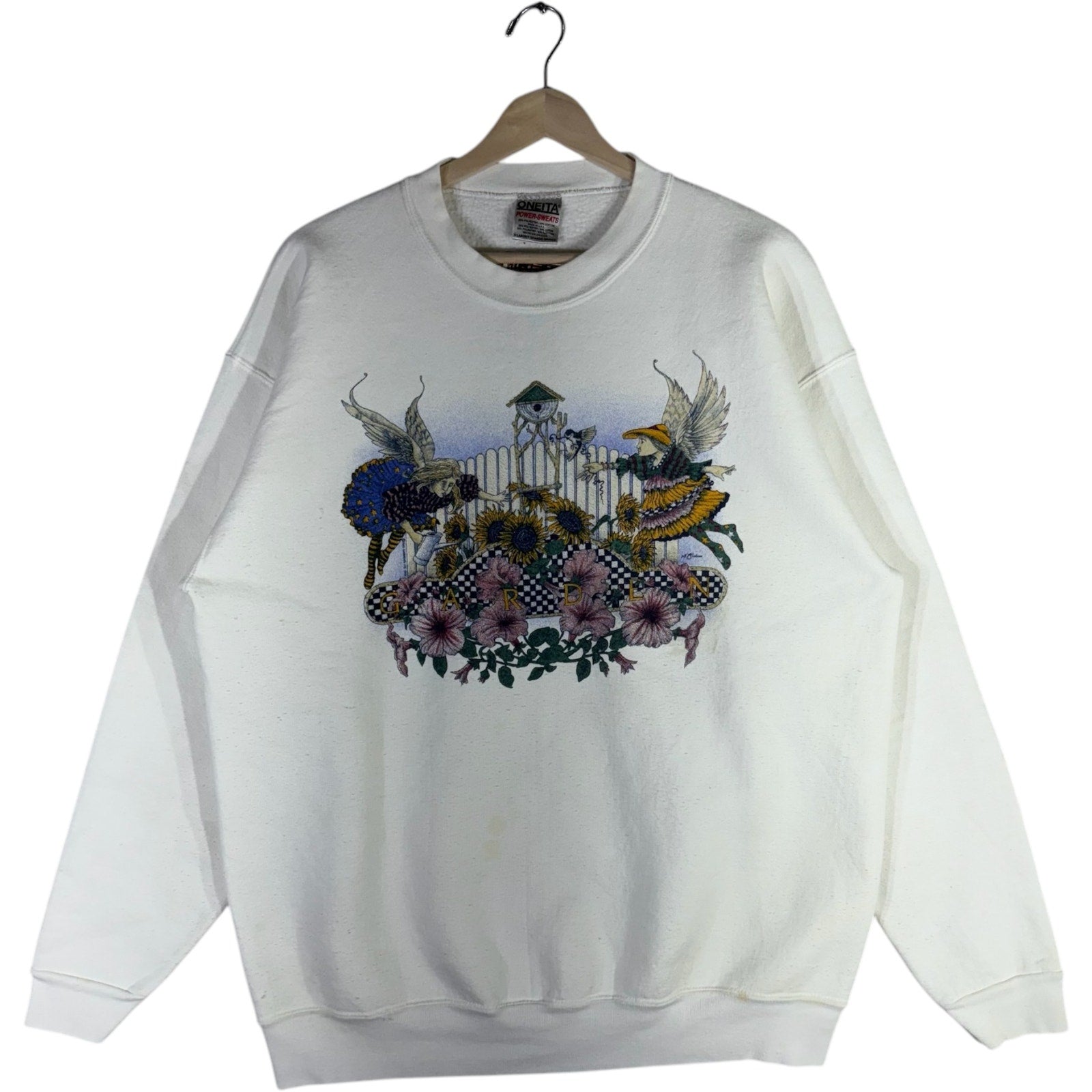 Vintage Garden Angels Art Crewneck