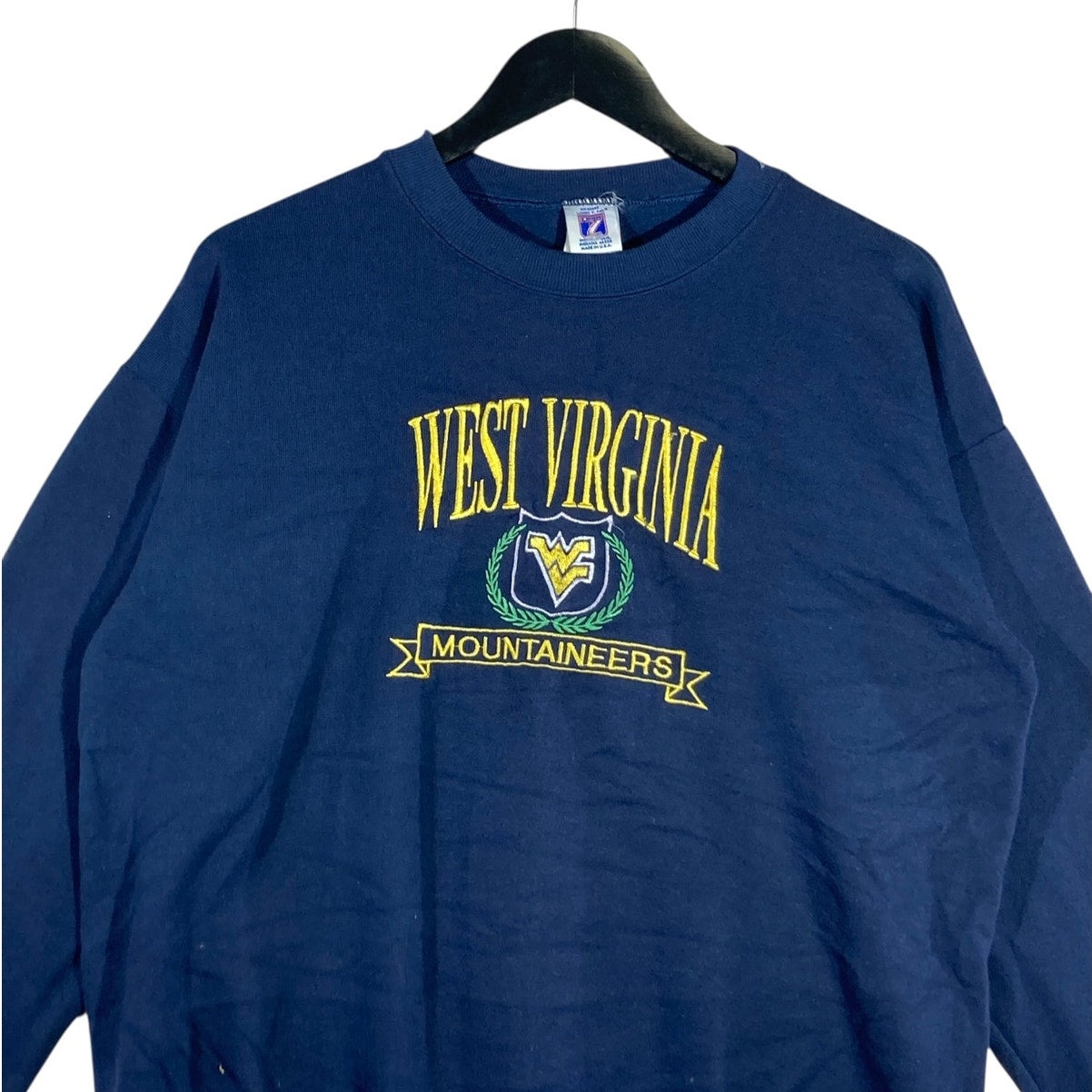 Vintage Logo 7 West Virginia University Mountaineers Crewneck