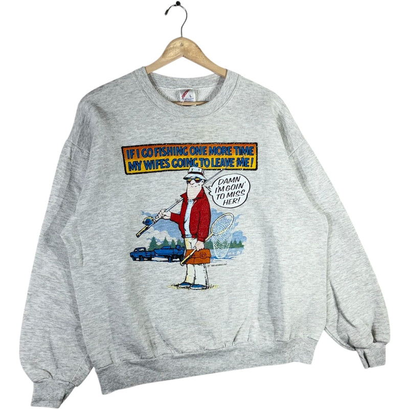 Vintage Fishing Humor Crewneck
