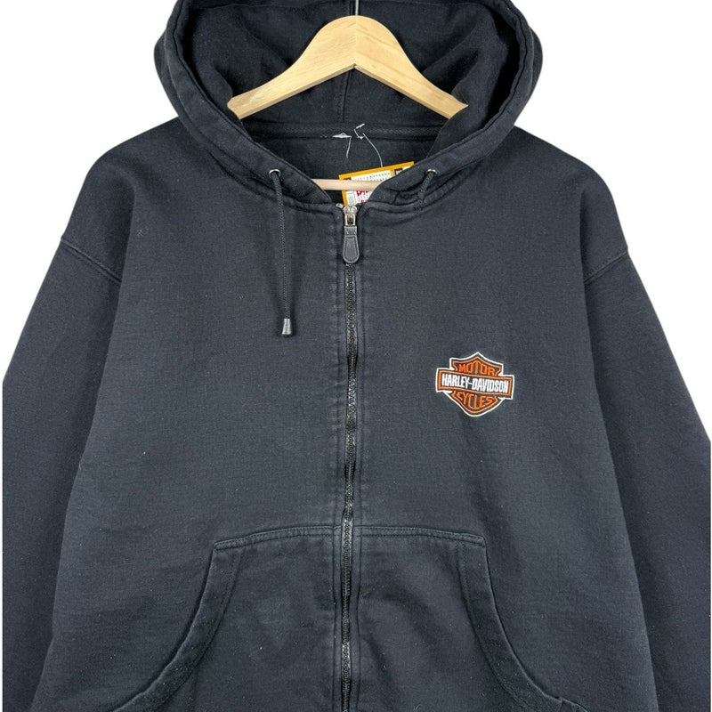 Vintage Harley Davidson Shield Logo Full Zip Hoodie