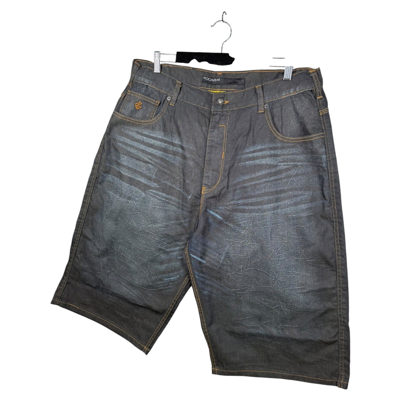 Vintage Whiskered Bermuda Jean Denim Shorts 42