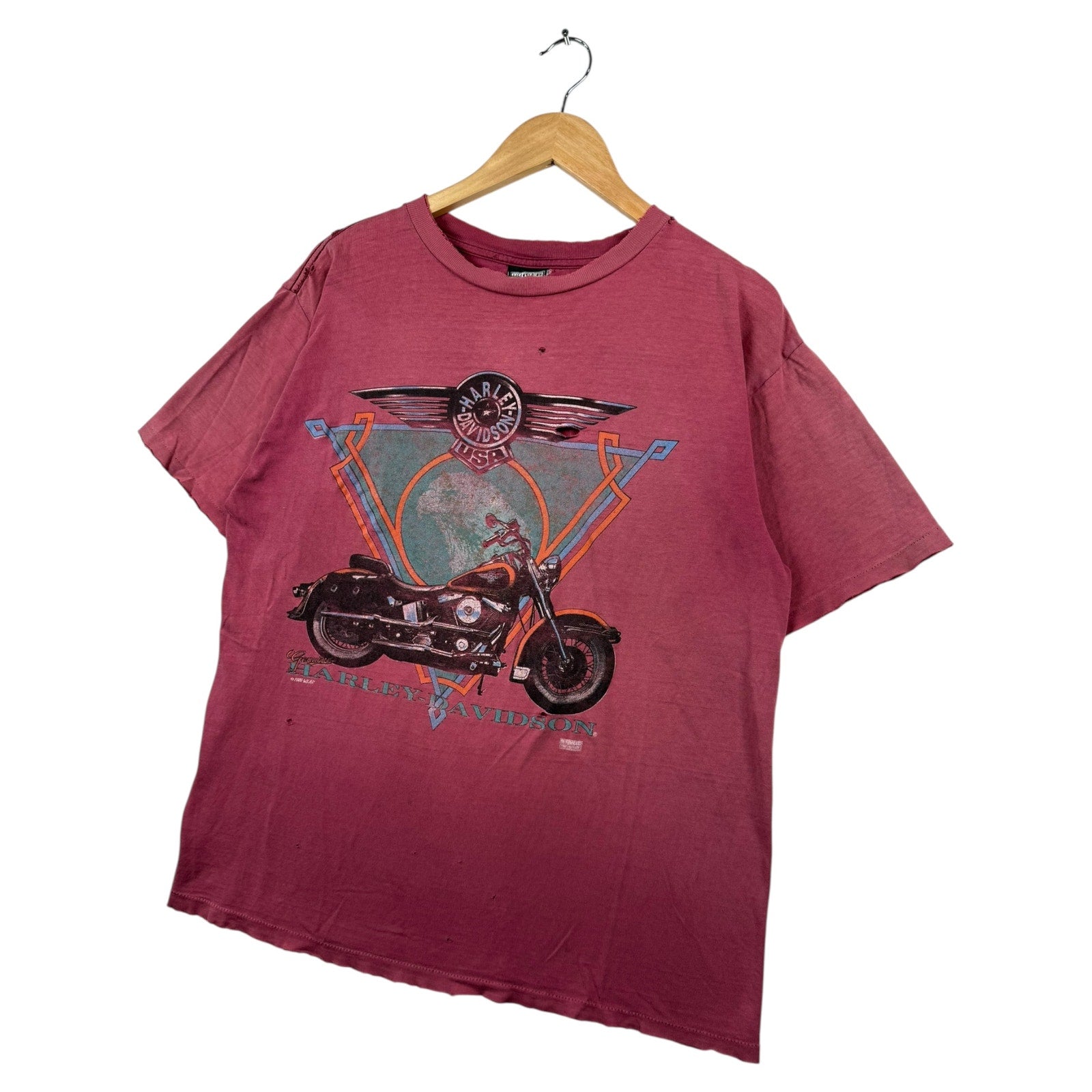 Vintage Harley Davidson Motorcycle Graphic T-Shirt