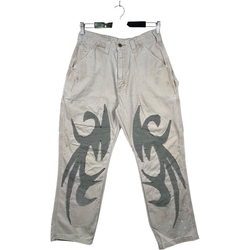 Vintage Carhartt Tribal Flame Patchwork Carpenter Pants 30