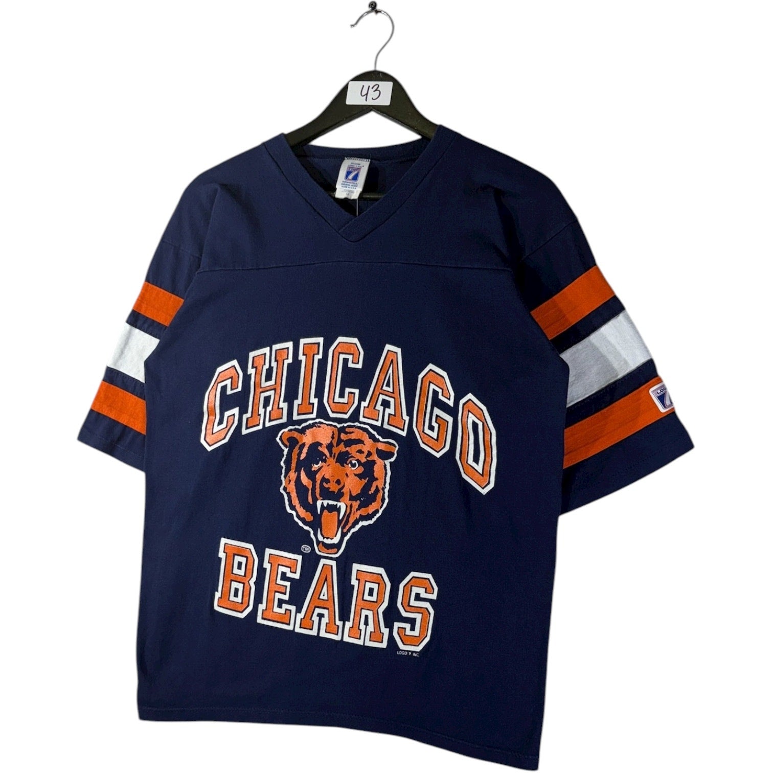 Vintage Chicago Bears NFL Graphic V-Neck T-Shirt