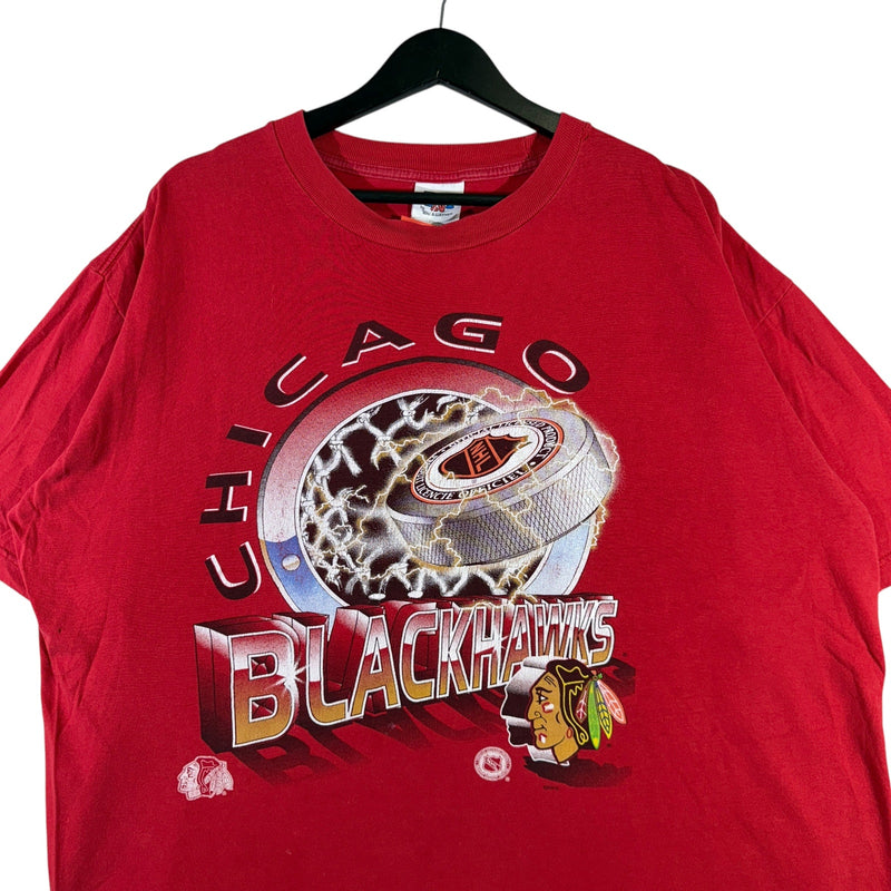 Vintage Chicago Blackhawks Lightning Puck NHL Tee