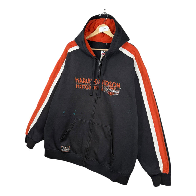 Vintage Harley Davidson Racing Stripe Zip Up Hoodie