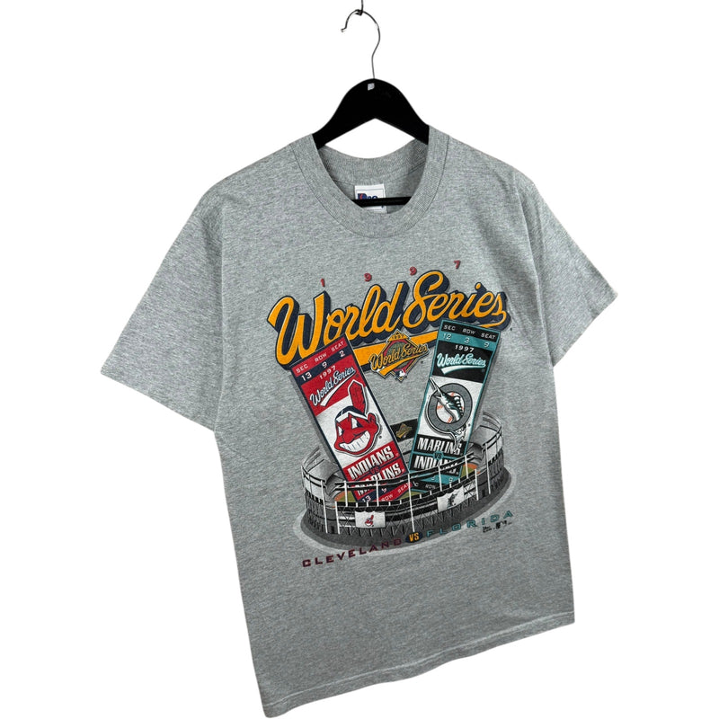 Vintage MLB World Series Cleveland Indians vs Florida Marlins T-Shirt