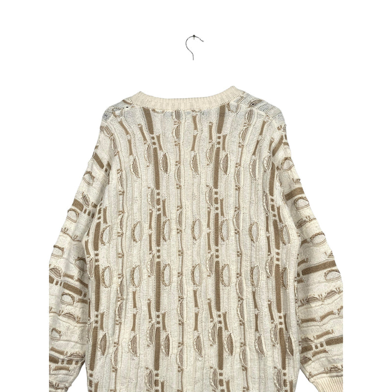 Vintage Abstract 3D Ribbon Knit Sweater