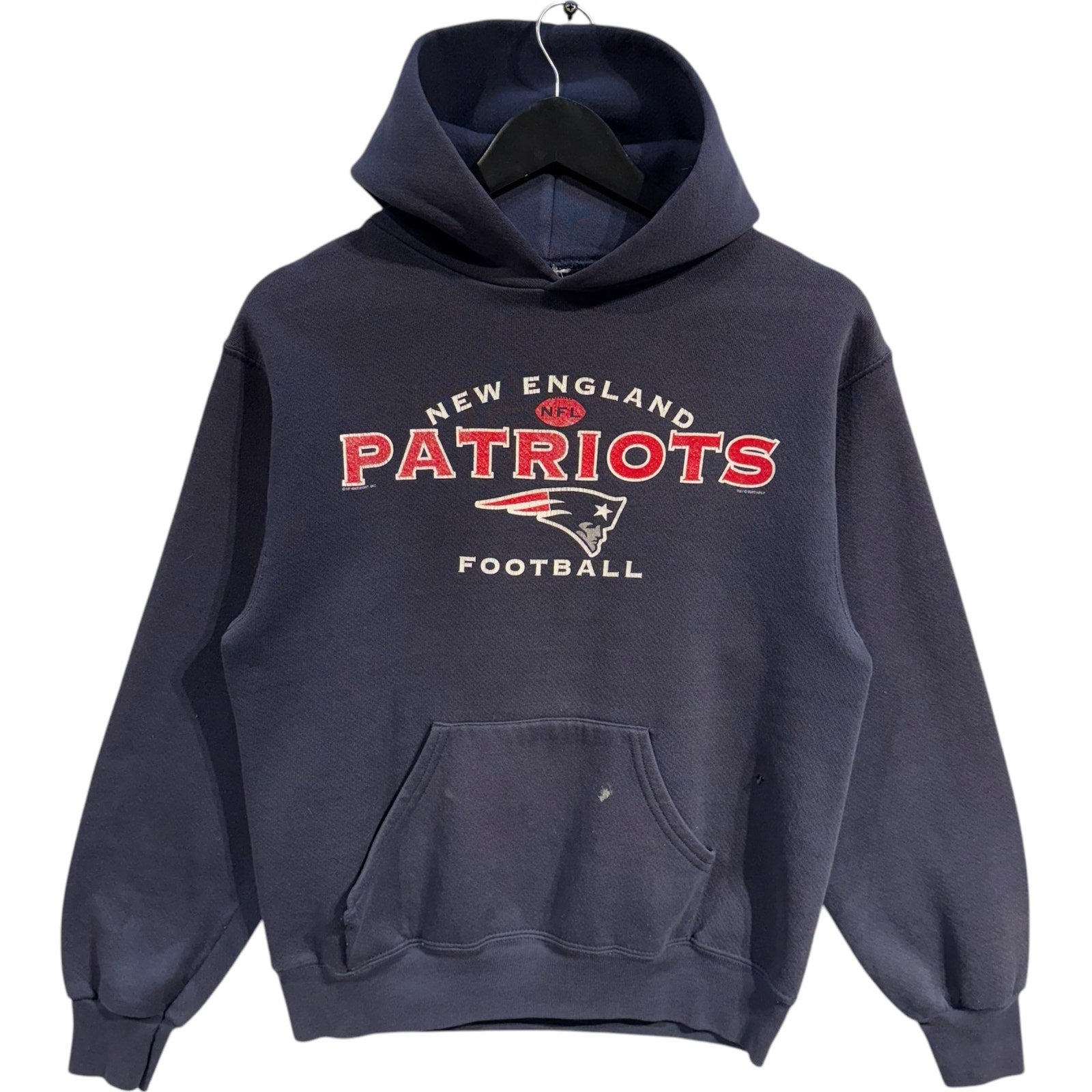 Vintage New England Patriots Spellout NFL Hoodie