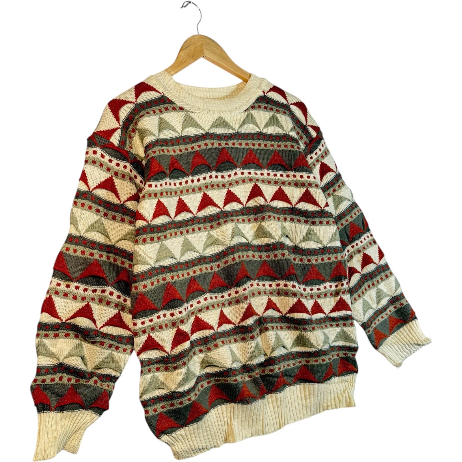 Vintage Triangle Shapes Knit Sweater